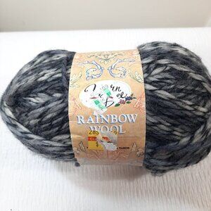 Yarn Bee Rainbow Wool Nightfall #62 varigated black gray‎ ombre mohair blend